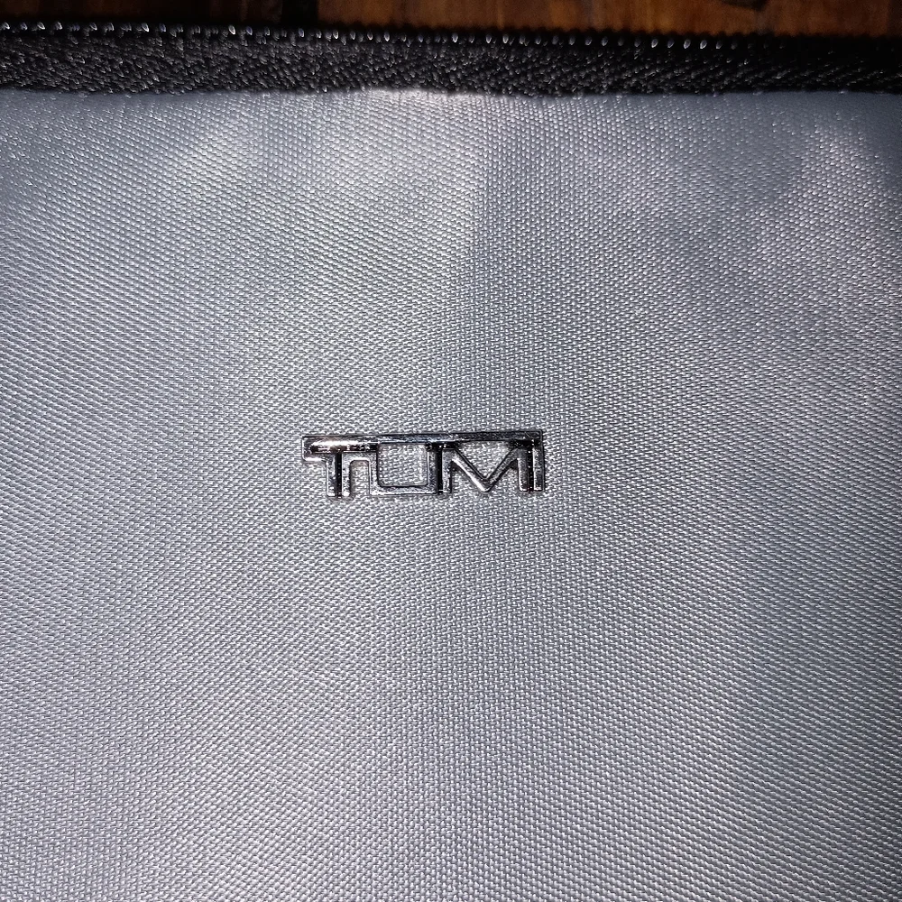 Tumi for Delta Gray Purple Lining Cosmetic Bag